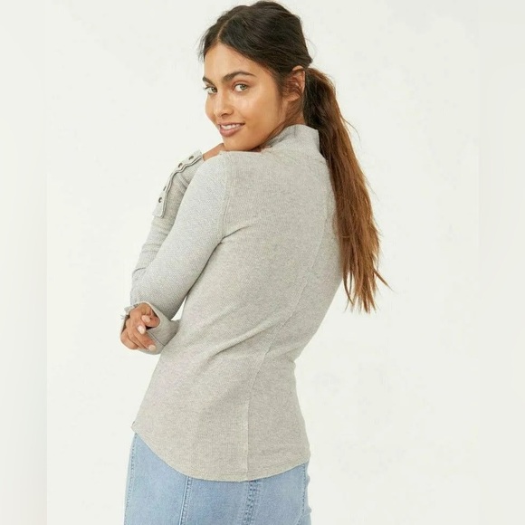 Free People Jojo Thermal Snap Long Sleeve - Picture 2 of 4